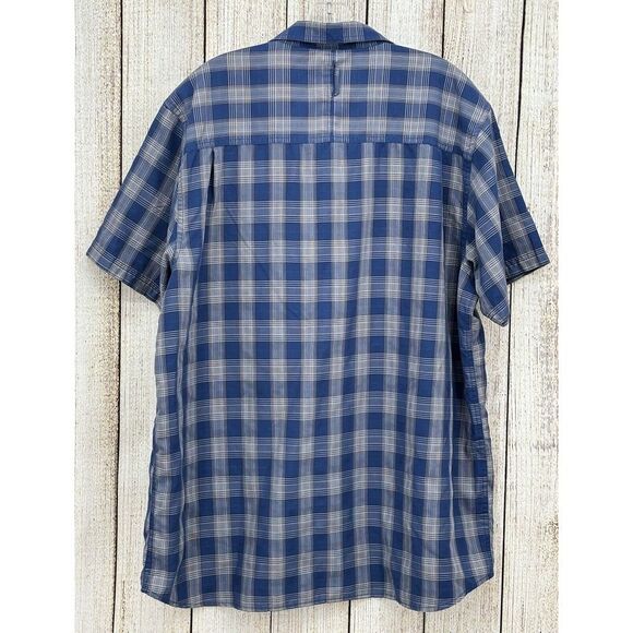 North Face Shirt Mens Size XL Blue Plaid‎ Performance Blend Short Sleeve Casual - Picture 2 of 6